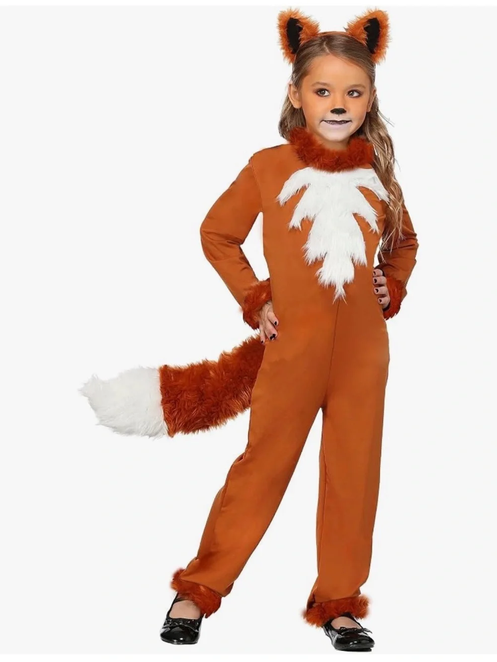 Girls Sly Fox Costume with Headband - Halloween Costume - Medium